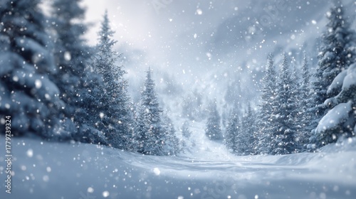 winter wonderland snowfall background image