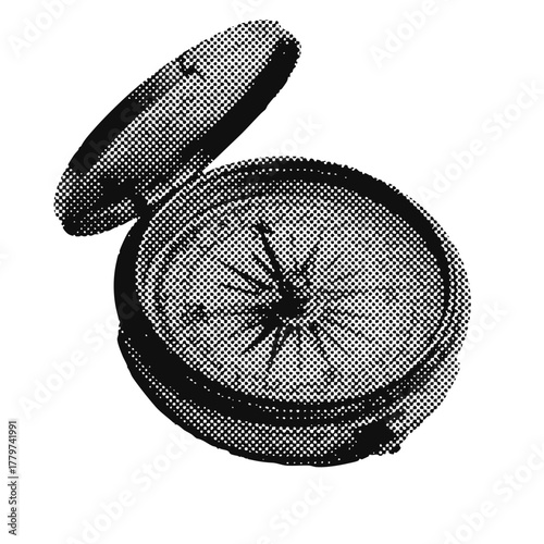 Compass halftone grunge vector design element