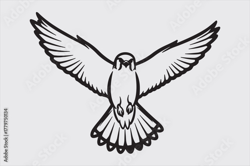Flying line art vector design