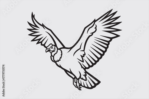 Flying line art vector design