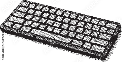 Halftone Computer Keyboard Illustration