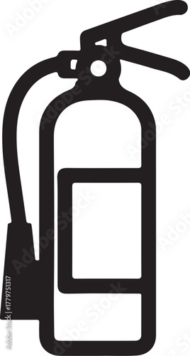 Black icon of a fire extinguisher on a white background fire safety emergency on transparent background