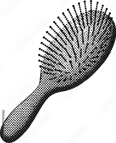 Halftone Hairbrush Illustration