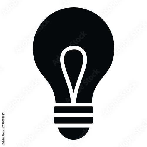 Lightbulb Silhouette Creative Idea Icon | Light bulb silhouette representing creativity, problem solving, innovation and bright thinking