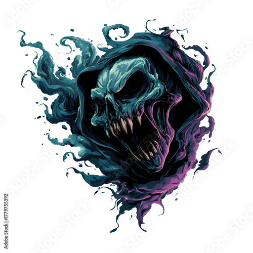 Nightmare Ghost Vector Horror Clipart, Logo