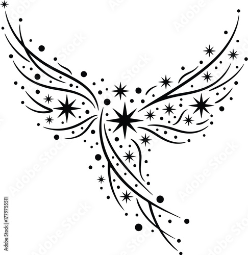 Constellation silhouette vector of stars