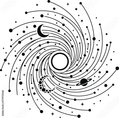 Constellation silhouette vector of stars