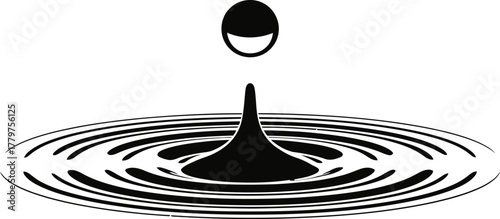 Droplet silhouette vector falling into liquid