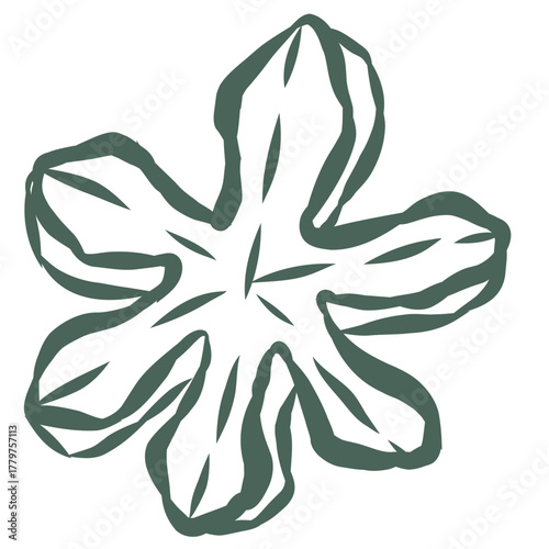 Christmas Cookie. Line Art Illustration.