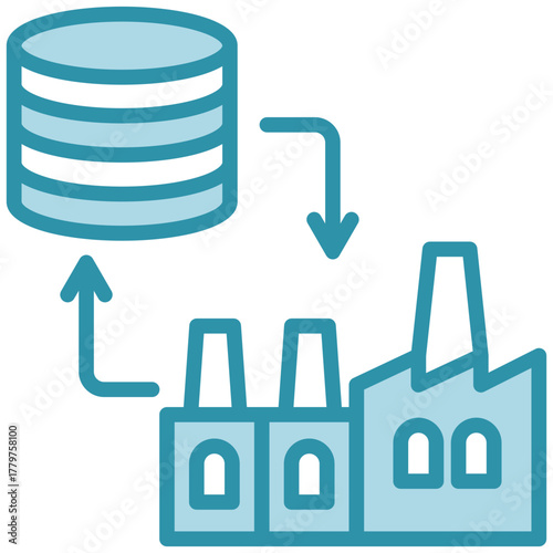 Big Data Icon, Mini Illustration Relate To Industry 4-0, Modern Industry. Use For Modern Concept, Ui, Ux Web And App Development.