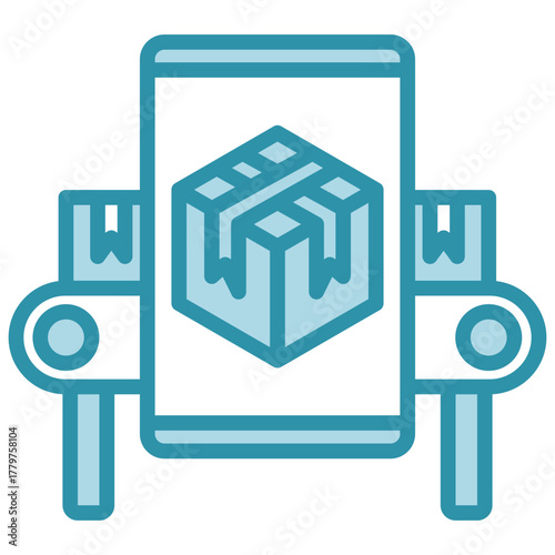Augmented Reality Icon, Mini Illustration Relate To Industry 4-0, Modern Industry. Use For Modern Concept, Ui, Ux Web And App Development.
