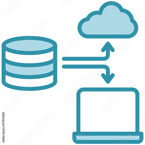 Cloud Computing Icon, Mini Illustration Relate To Industry 4-0, Modern Industry. Use For Modern Concept, Ui, Ux Web And App Development.