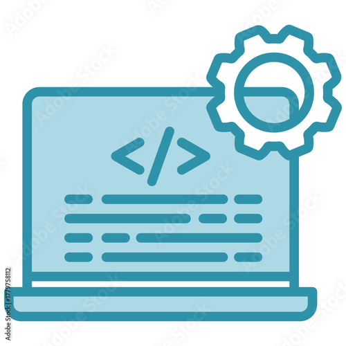 Programming Icon, Mini Illustration Relate To Industry 4-0, Modern Industry. Use For Modern Concept, Ui, Ux Web And App Development.