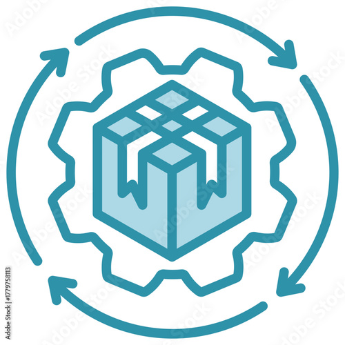Automation Icon, Mini Illustration Relate To Industry 4-0, Modern Industry. Use For Modern Concept, Ui, Ux Web And App Development.