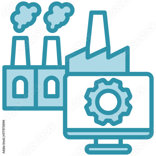 Control Center Icon, Mini Illustration Relate To Industry 4-0, Modern Industry. Use For Modern Concept, Ui, Ux Web And App Development.