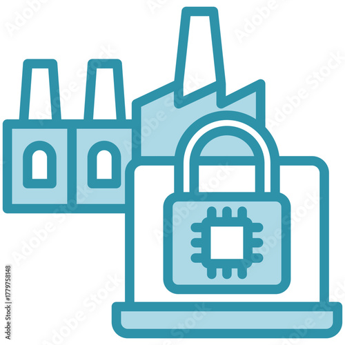 Protection Icon, Mini Illustration Relate To Industry 4-0, Modern Industry. Use For Modern Concept, Ui, Ux Web And App Development.