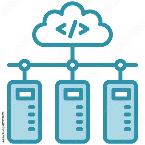 Data Hub Icon, Mini Illustration Relate To Industry 4-0, Modern Industry. Use For Modern Concept, Ui, Ux Web And App Development.