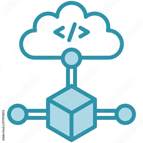 Data Cloud Icon, Mini Illustration Relate To Industry 4-0, Modern Industry. Use For Modern Concept, Ui, Ux Web And App Development.