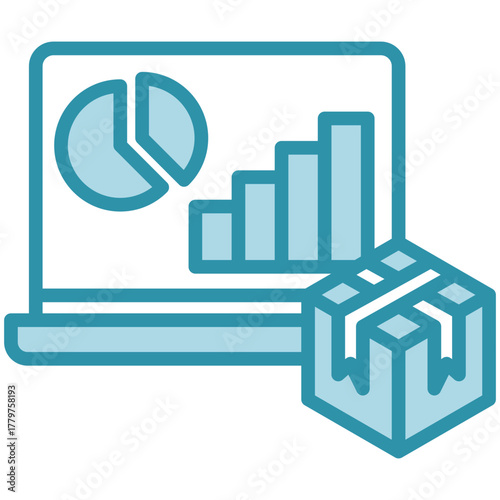 Data Visualization Icon, Mini Illustration Relate To Industry 4-0, Modern Industry. Use For Modern Concept, Ui, Ux Web And App Development.