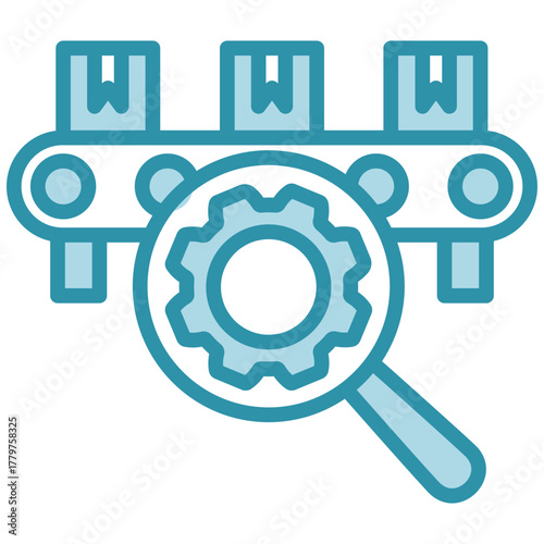 Process Control Icon, Mini Illustration Relate To Industry 4-0, Modern Industry. Use For Modern Concept, Ui, Ux Web And App Development.