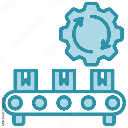 Automation Icon, Mini Illustration Relate To Industry 4-0, Modern Industry. Use For Modern Concept, Ui, Ux Web And App Development.