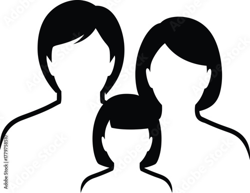 Family icon featuring a mother, father, and child