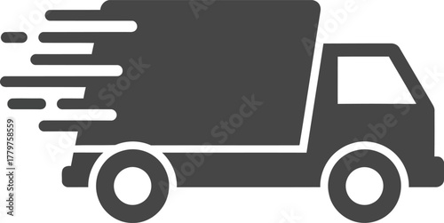 Delivery truck icon with motion trails