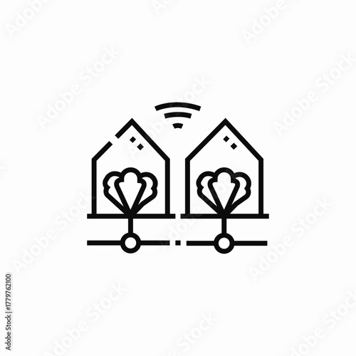 greenhouse remote control icon sign vector
