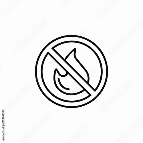 no fire prohibited icon sign vector