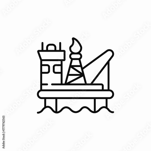oil platform sea icon sign vector