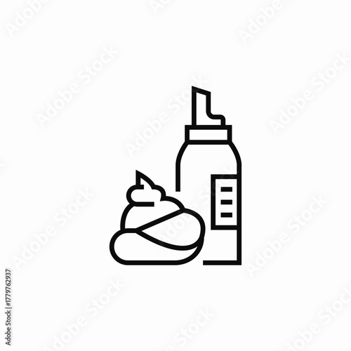 shaving foam bottle icon sign vector