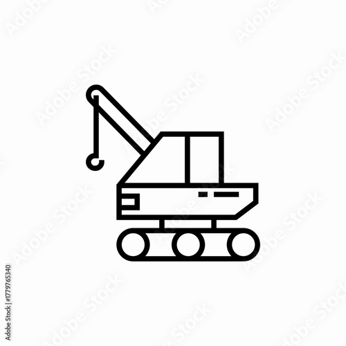 crane vehicle icon sign vector