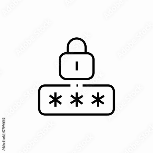 pin code password lock icon sign vector