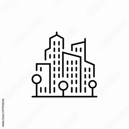 urban city icon sign vector