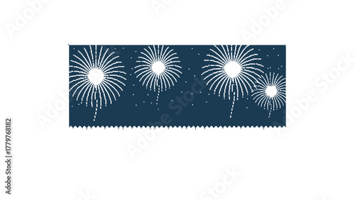 Bright white fireworks bursting in the dark night sky creating a celebratory and festive atmosphere for special occasions