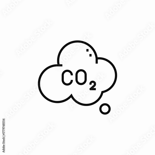 co2 pollution icon sign vector