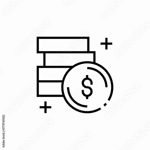 money coins icon sign vector