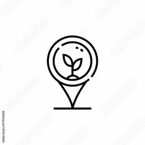planting location icon sign vector