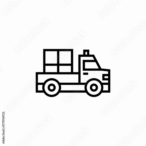 truck moving packages icon sign vector