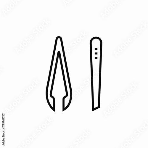 tweezers file manicure icon sign vector