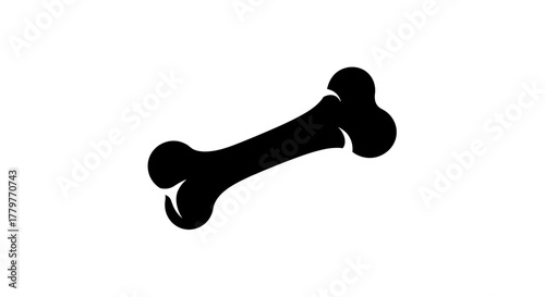 Black Bone Silhouette Icon Vector.