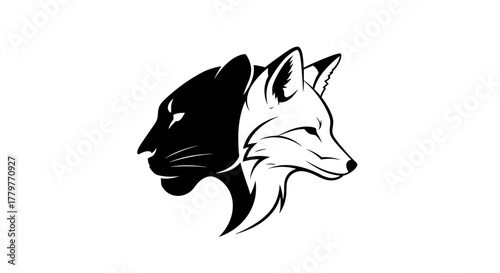 Dual Animal Head Logo Design.