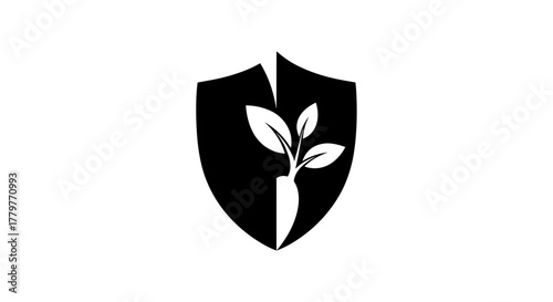 Shield with Plant Growing Inside.
