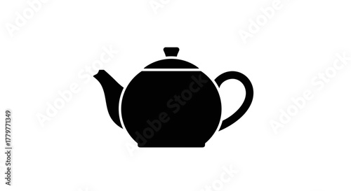 Simple black teapot silhouette icon isolated on a white background.