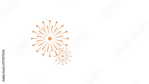 Golden and pink fireworks bursting in the night sky creating a festive and celebratory atmosphere for holidays