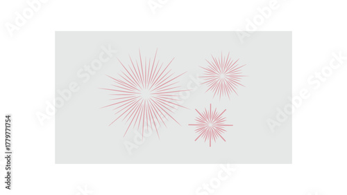 Delicate pastel pink abstract starburst or snowflake patterns on a soft pale blue background