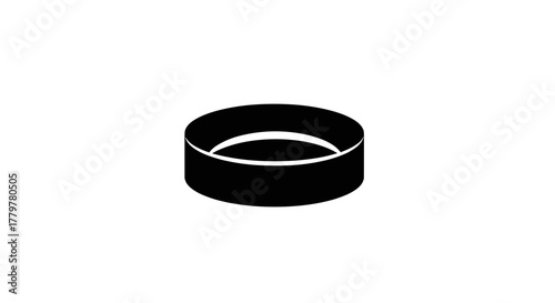 Black Ring Object Isolated on White Background.