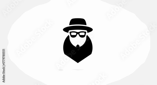 Mysterious figure in hat and glasses a symbol of secrecy.