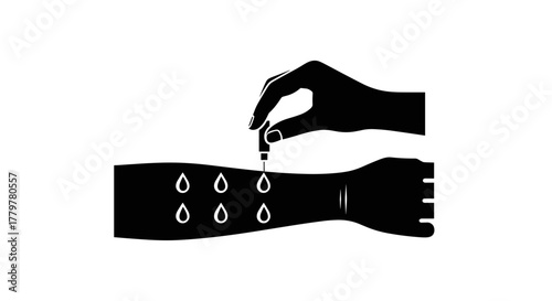 Medical procedure administering a drug injection into the arm.