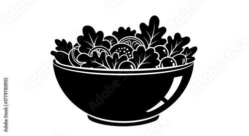 Bowl of Fresh Salad Healthy Eating and Vegetarian Lifestyle.